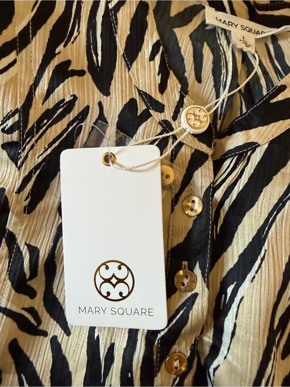 Mary Square Women’s Neutral Tie-Waist Dress - Picture 8 of 9